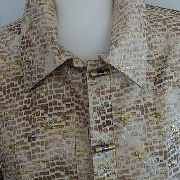 Chico's Jackets & Blazers - Chico's Gold and Glitter light weight Jacket. M/8